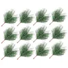 Fleurs décoratives 24 pièces branche de pin artificielle fournitures de fête décor de noël rangée de lumières Branches pics Pvc plantes de bébé de noël