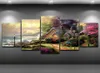Canvas Wall Art Modular Picture Modern Frame For Living Room Decor 5 Panel Seashore Cottage Classic Oil Painting HD Print PENGDA9234282
