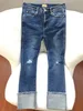 Damen-Jeans mit Saumstickerei, lässig, wilde Mode, schmale Damen-Denimhose 230422