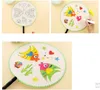 24cm DIY Blank White Silk Hand fãs estudantes crianças mãos pintando programas de belas artes do palácio chinês Round Fan Dh86