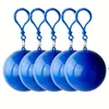 1PC使い捨てレインコートポータブルプラスチック球状雨プルーフロングポンチョポータブル屋外透明レインコートボール