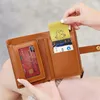Portafogli PU Leather Women Short Fashion Multifunzionale Ladies Small Coin Purse Multi-Slot Bank ID Holder Package