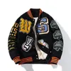 Men's Jackets Embroidery Varsity Jacket Men Women Letter Winter American Baseball Jacket Hip Hop Woolen Coat Thick Warm Outwear Parkas Brown 231122