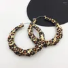 Pendientes de aro con estilo y estampado de leopardo, estilo exagerado americano y europeo, accesorios diarios, joyería de regalo