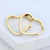 Hoop Earrings 2023 Shiny Zircon Sliver Color Heart For Women Punk Exaggerated Metal Hollow Drop Earring 16G Jewelry