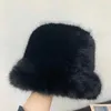 Cappello da pescatore soffice in pelliccia di martora di alta qualità in pelliccia sintetica stile donna testa grande, berretto di lana, berretto di copertura invernale 231015