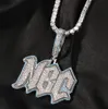 Ожерелье с индивидуальным именем для мужчин и женщин со льдом, багет, подвеска, персонализированные подвески, ловушка, рэпер, суперзвезда, кубический цирконий, ювелирные изделия в стиле хип-хоп