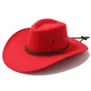 Berets Vintage Fedoras Hüte Für Männer Frauen Filz Breiter Krempe Eimer Fedora Swanowing Cowboy Jazz Outdoor 8 Farben