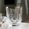 Dijkartikelen Sets Creative Glass Transparant Tumbler Cocktail Cup Europe Style Gold Crystal Foreign Whisky Beer Family 1pcs