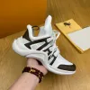 2024 Paris Fashion Casual Dad Shoes Archight Echte lederen sneakers gebogen zool Mesh Black ademend boog ontwerper platform schoenstylis 3