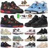 with Box Jordns Basketball Shoes 4s Men Women Jumpman 4 Red Thunder Wild Things University Blue White Oreo Neon Tour Yellow Mushroom Mens Trainers Sports Zapatos