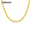 Kettingen Vamoosy Wedding Chain 24K Gold Pating Touw Koperen ketting voor vrouwen Men Fashion Design Sieraden Gift