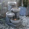 Garden Decorations AISITIN Decorative Outdoor Solar Fountain Polyresin 3-tier Waterfall Yard Water