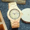 Montres-bracelets 2023 en bois hommes montre à Quartz avec aiguilles lumineuses calendrier analogique plein bois montres-bracelets Reloj Hombre