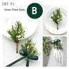 Andra modetillbehör LKY FR Boutonniere Corsage Pins Boutonniere Button Hole Men Wedding Wrist Corsage Armband Bridesmaid Flower Green Forest We J230422