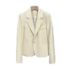 Kvinnors kostymer kvinnor Short Blazer Formal Blazers Lady Office Work Suit Tickor Jackor Coat Slim White hacked Femme