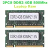 800mHz laptop RAM PC2 6400 2RX8 200 PINS SODIMM voor AMD -geheugen