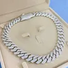 20 mm breedte handinstelling Moissanite diamant goede kwaliteit hiphop zilveren ketting mannen Cubaanse ketting