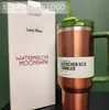 Watermelon Moonshine H2.0 40oz Stainless Steel Tumblers Cups with Silicone handle Lid Straw Travel Car mugs Keep Drinking Cold Water Bottles 1:1 Make US Stock b1123