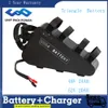 Triangle Battery 52V 20AH 48V 24AH EBIKE Batteripaket 2A 3A 4A Charger Electric Bicycle Battery Pack för 3000W 2000W Motor