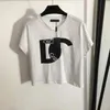 23 Designers T-shirts Femmes Tees Vêtements Casual Poitrine Lettre Imprimer T-shirt à manches courtes Blanc Noir Tops Officiel même style Blouses Vêtements Top Pull blanc DSML # G