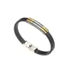 Braccialetti con ciondoli In pelle elegante per uomo donna Personalizzabile in acciaio inossidabile con strisce casual Bel regalo