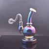 Recreava fêmea de 14 mm Bonga de copo Bong Dab Rigs Bongos de vidro Bongos de fumaça Tubos de água Nano revestimento de arco -íris apanhador de cinzas de arco -íris 5 cores para opção