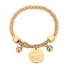 Bracelets porte-bonheur Design Super belle corde élastique perle Bracelet titane acier fantastique rond femme amour cadeau