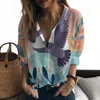 Kvinnors blusar Summer Ladies Shirt Pigeon 3D Printed Lady and Casual Style Fashion Trend