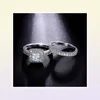 Yhamni 100 925 Anillo de plata Anillo blanco Cz Conjunto de lujo Vintage Banda de boda Promesa Anillos de compromiso Regalo de joyería para mujeres Kr293 J193687511