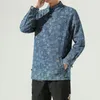 Ethnic Clothing Plus Size M-5XL Men's Vintage Denim Jackets Mandarin Collar Frog Chinese Buttons Jean Coats Japanese Streetwear Side