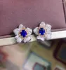 Kolczyki stadninowe T406 Sapphire 18 K Zła biżuteria Naturalna 0,8ct Royal Blue Capstones for Women