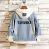 Anime Kostüme Japan Mein Nachbar Totoro Tonari No Cosplay Kostüm Jeans Jacke Hohe Qualität Single Button Denim Casual Sweatshirt202a