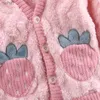 Ręczniki Szaty Nowe zimowe ubrania dziewczynki Suit Dzieci Gęsty ciepły top piżamowy i spodnie maluchowe kostiumy dzieci 231123