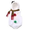 Pagliaccetti Vestiti di Natale Bambino Pupazzo di neve Pagliaccetto Neonato Ragazzo Ragazza Natale Costume Cosplay Pile Caldo Felpa con cappuccio Tuta Sciarpa Set Per nato 231123