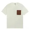 Designer de camisetas masculinas 2023 Summer New Classic Classic Pocket Leather Brand T-Shirt