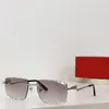 Nieuwe mode-design zonnebril voor mannen en vrouwen 0121O vierkant frame randloze geslepen lens dier metalen tempels eenvoudige populaire stijl outdoor UV400-beschermingsbril