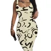 2023 Designer Dresses For Women Fashion Trend Printed Midi Dress Slim Skirts Plus Size 3xl