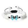 Strand Moda Bluefly Butterfly Pingente Bracelets Bulches para homens homens Minchações de energia de pedra natural Casal de braceletes Hnadmade Jewelry