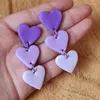 Dangle Earrings Heart Color Simplicity Polymer Clay Earring Jewelry Geometric Casual Holiday Cute Statement Trendy Gift For Women