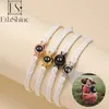 Charm Bracelets EthShine Personalized Circle Po Bracelet Custom Projection Couple Memorial Jewelry Christmas Gift Women Men 231123