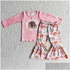 Set di abbigliamento 2023 Giorno del Ringraziamento Stile occidentale Thankf Tee Leopard Bell Bot Set per neonate Abiti firmati Drop Delivery Kids M Otkk8