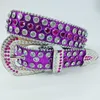 Ceinture de styliste pour hommes et femmes, nouvelle taille brillante, enchantement violet