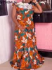 Повседневные платья, винтажный сарафан макси VONDA, лето 2023, богемное платье с рюшами, женское свободное платье без рукавов, кружевной вечерний халат с цветочным принтом