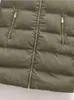 Womens Vests TRAF hiver femmes à capuche Zip sans manches coton rembourré veste gilet femme épaissi chaud mi longueur gilet Parka manteau 231122