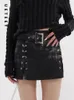 Faldas UETEEY de cintura alta para mujer, ropa de calle, moda Vintage, minifalda Sexy para discoteca, falda negra 2023 231123