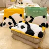 Blankets Cute Panda Cushion Blanket Pillow 2 In1 Summer Quilt Seat Sleeping Home Car Travel Children Gift Sofa Decor 231123