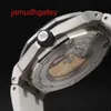 AP Szwajcarski zegarek Royal Oak Offshore Series Automatyczne mechaniczne nurkowanie Wodoodporna stalowa gumowa opaska data wyświetlacza Zegarek dla męskich Zestaw zegarek 15710st White Disc Blu