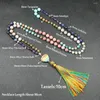 Pendentif Colliers Pierre Naturelle Améthyste Chapelet Prière Bouddhiste Japa Glands Collier 108 Mala Perles Bracelets Pour Femmes Bijoux