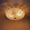 Ceiling Lights French Shell Glass Modern American Style Bedroom Cloakroom Lamp White Loft Decorative Lamps Lighting